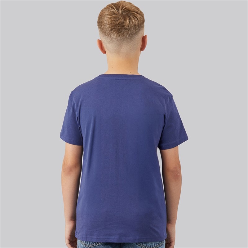 Boys Plain Three Pack T-Shirts White/Navy/Indigo - Image 3