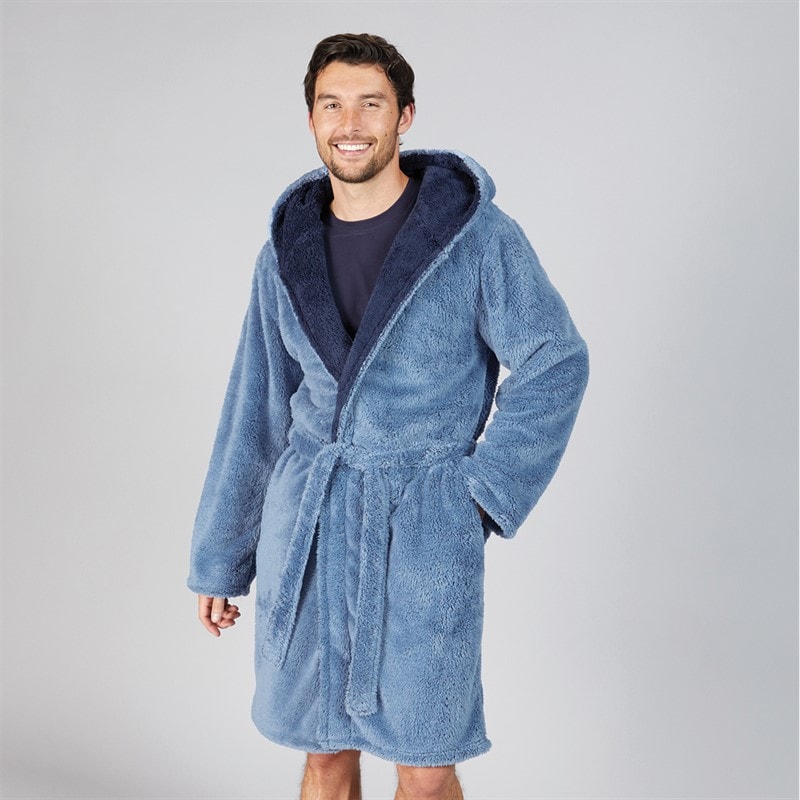 Kangaroo Poo Mens Frosted Hooded Robe Multi