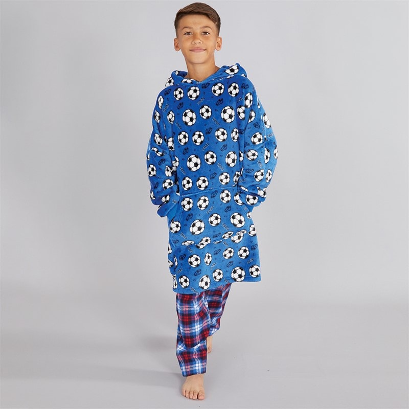 Boys Strike Blanket Hoodie Blue - Image 3