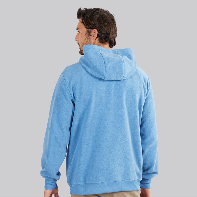 Mens Polar Fleece Hoodie Blue - Image 2