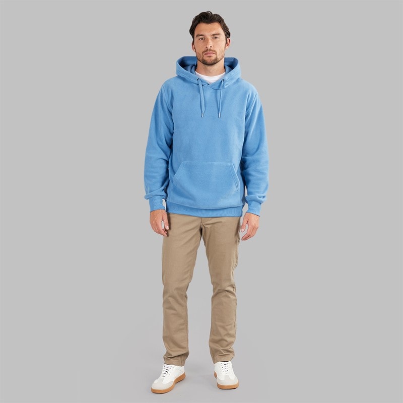 Mens Polar Fleece Hoodie Blue - Image 3