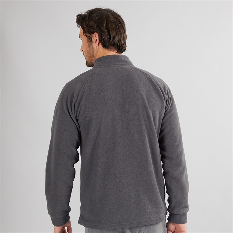 Mens Full Zip Microfleece Jacket Dark Charcoal - Image 2