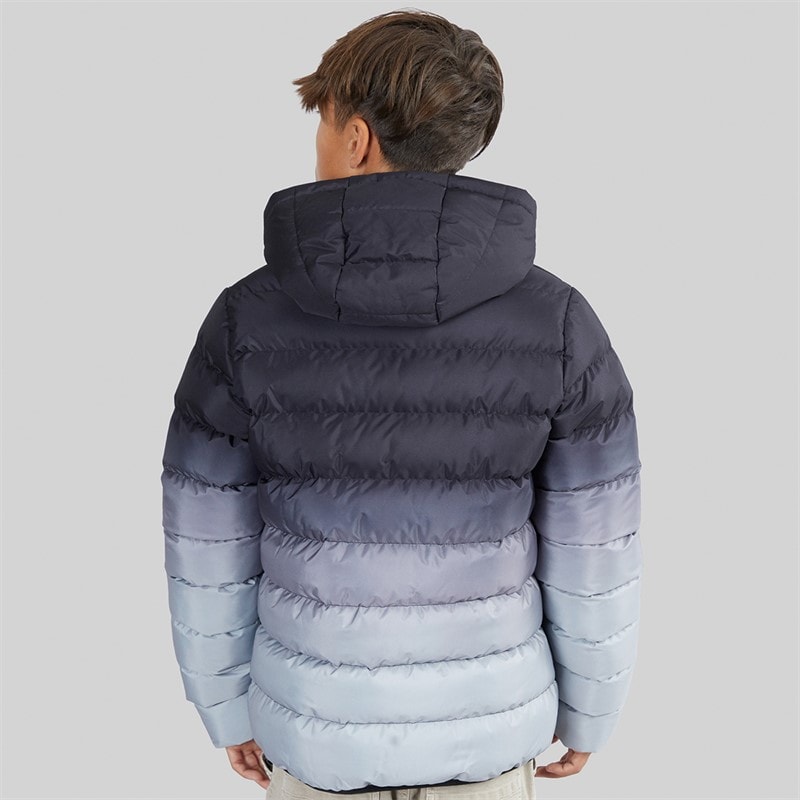 Boys Ombre Hooded Puffer Jacket Grey/Black - Image 2