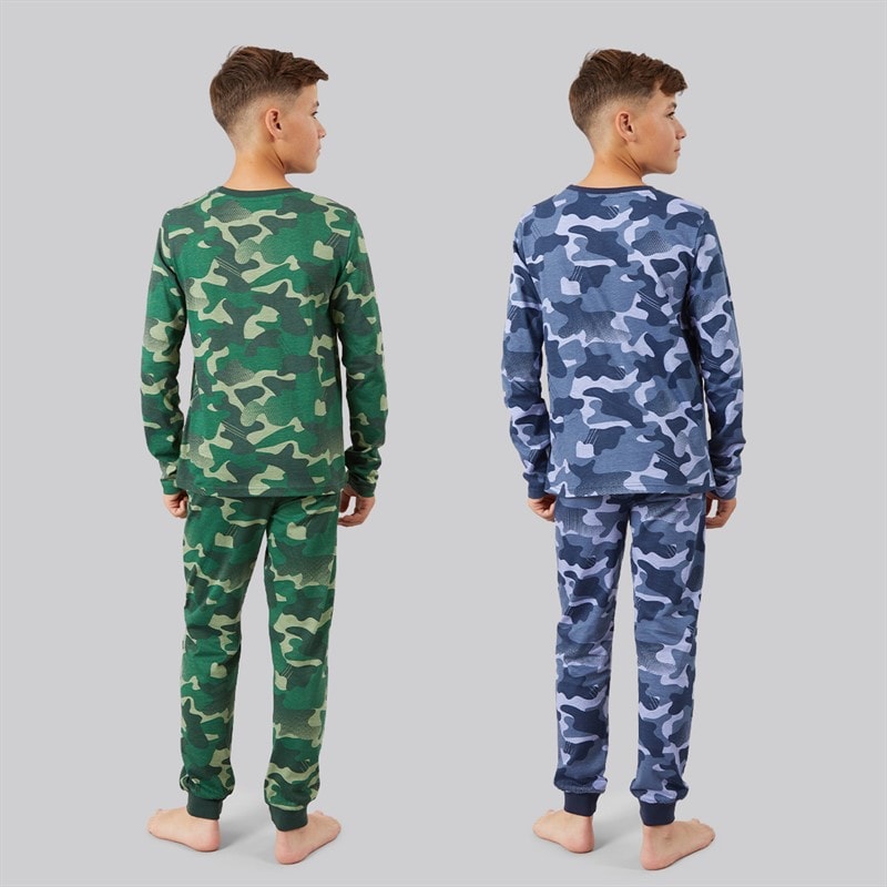 Boys Camo Two Pack Pyjama Sets Multi - Image 2