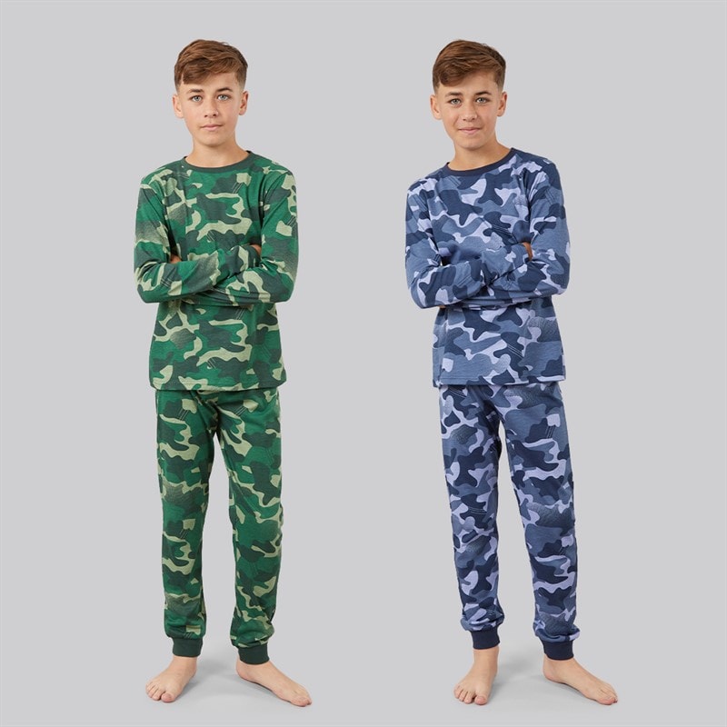 Boys Camo Two Pack Pyjama Sets Multi - Image 3
