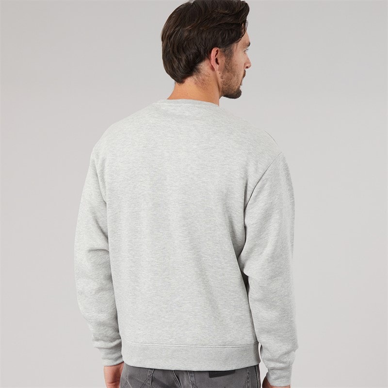Mens Fleece Oversized Sweatshirt Grey Marl - Image 2