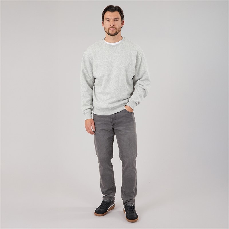 Mens Fleece Oversized Sweatshirt Grey Marl - Image 3