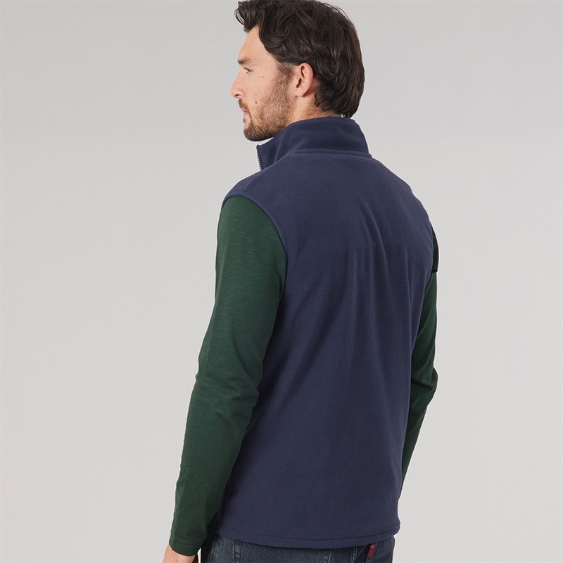 Mens Full Zip Microfleece Gilet Navy - Image 2