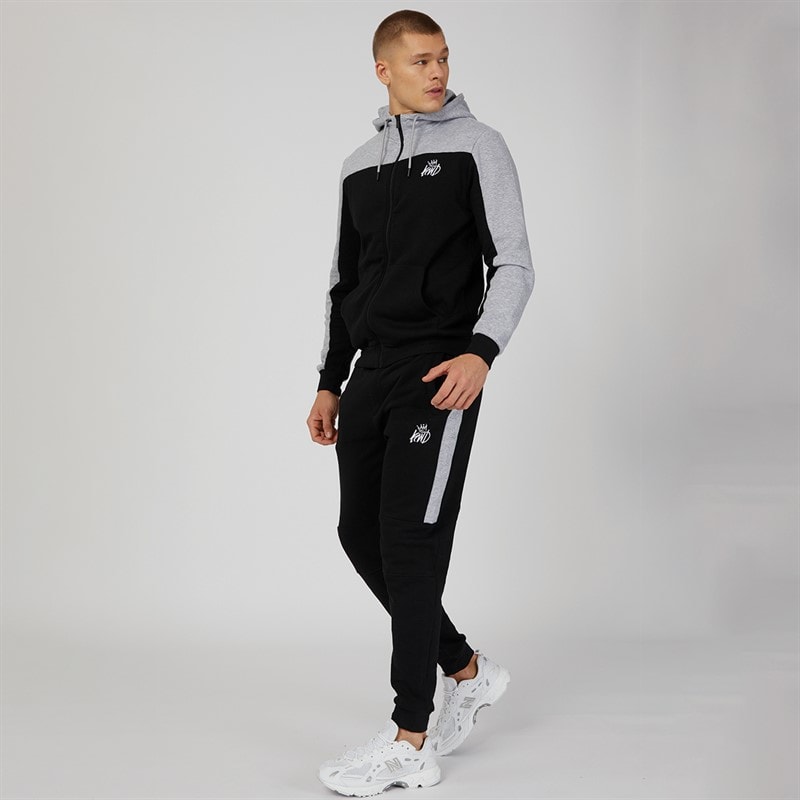 Mens Burton Fleece Tracksuit Jet Black/Grey Marl - Image 4