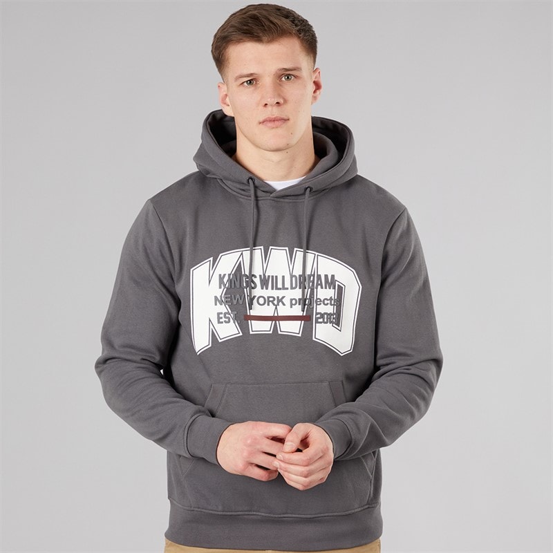 Kings Will Dream Mens Typeover Hoodie Asphalt