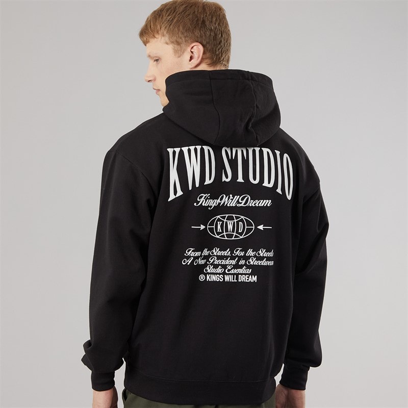 Mens Studio Hoodie Black - Image 3
