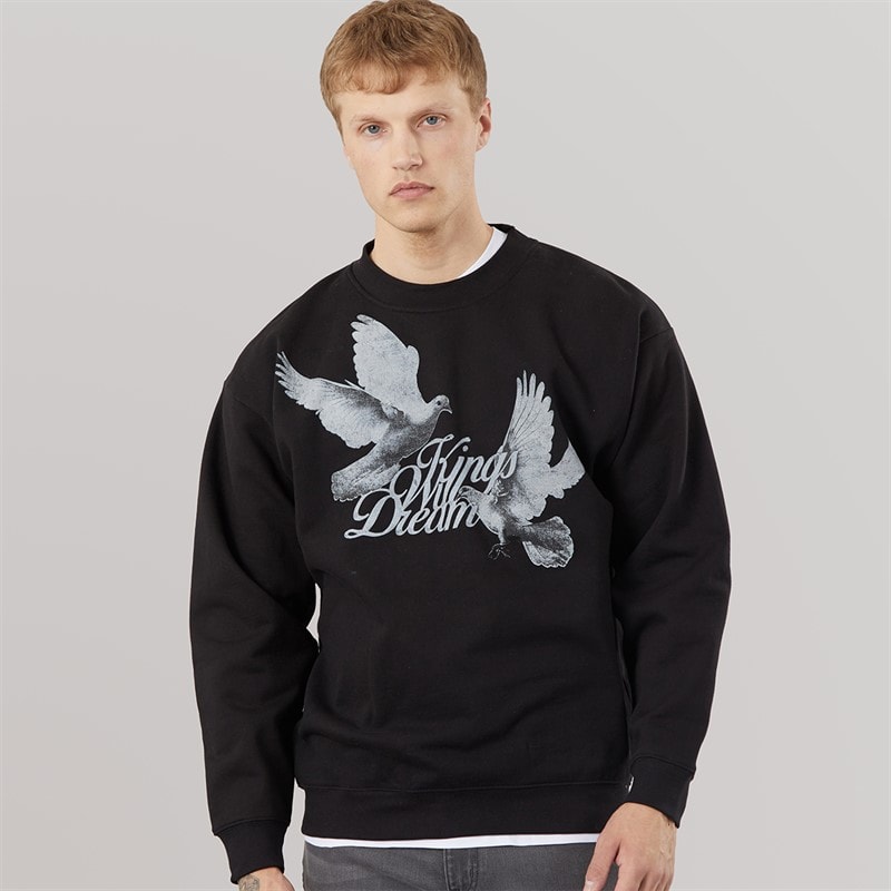 Mens Studio High Flying Doves Crew Sweatshirt Black - Image 2
