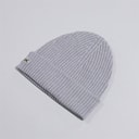 Mens Rib Knit Brushed Wool Beanie Grey