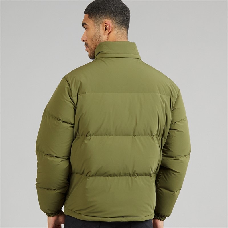 Mens Water Repellent Hooded Down Coat Khaki Green - Image 2