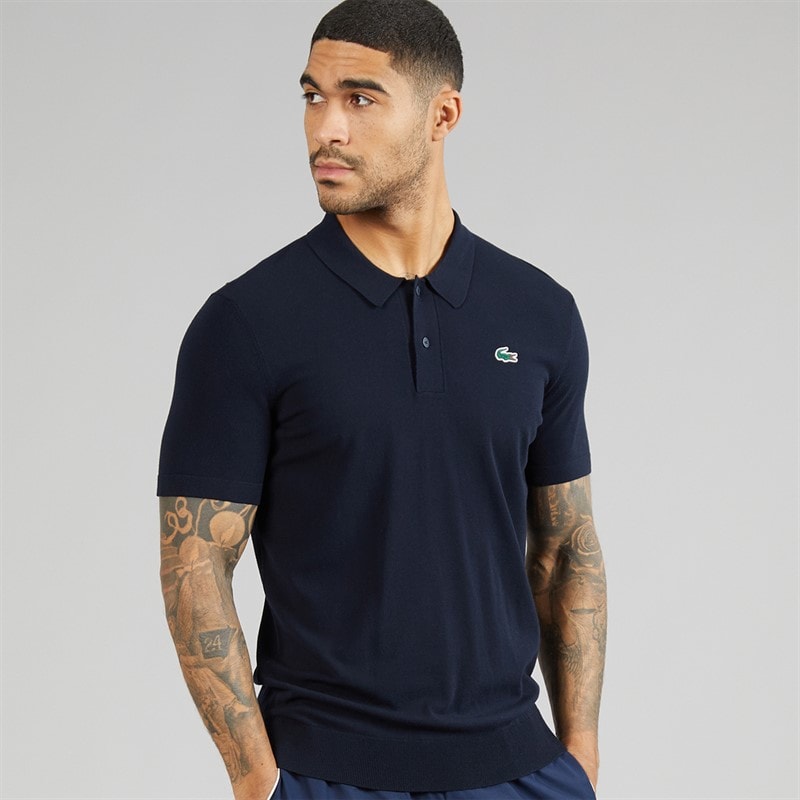 Lacoste Mens Short Sleeved Polo Shirt Collar Jumper Midnight Blue