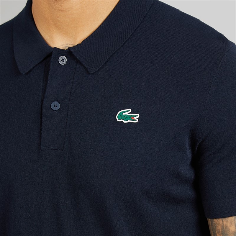 Mens Short Sleeved Polo Shirt Collar Jumper Midnight Blue - Image 3