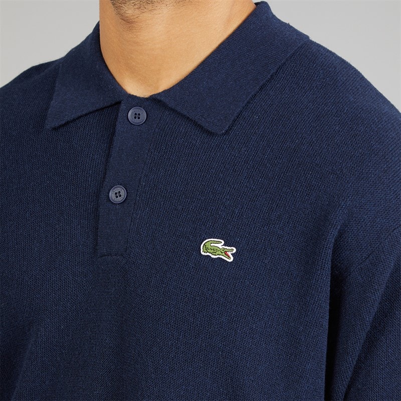 Mens Polo Collar Jumper Midnight Blue - Image 3