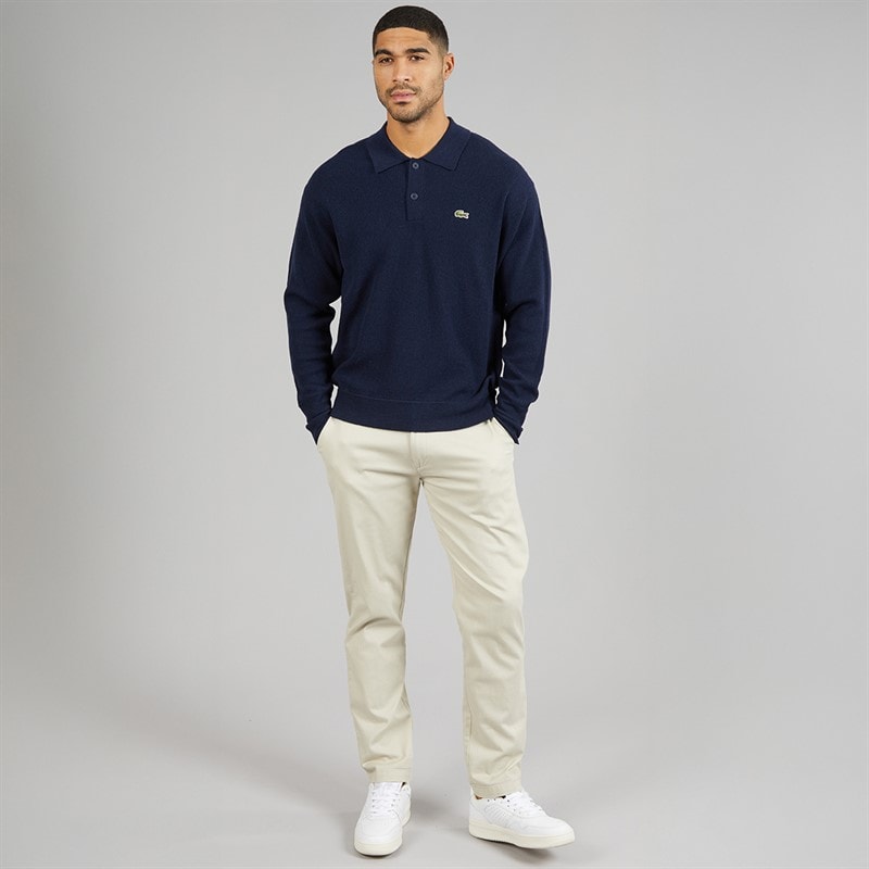 Mens Polo Collar Jumper Midnight Blue - Image 4