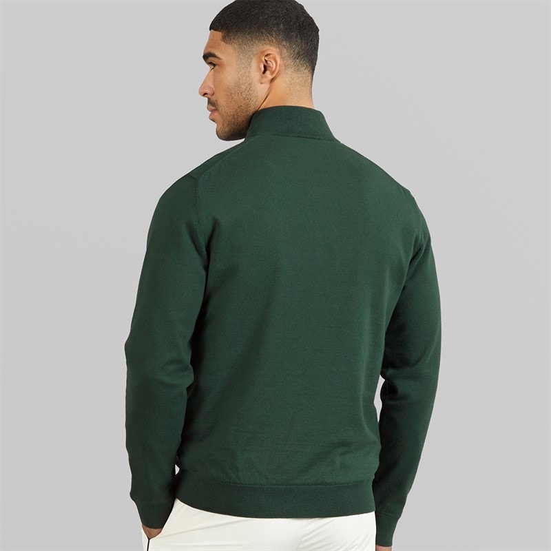 Mens Quarter Zipped Windbreaker Jumper Sinople Green - Image 2