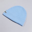 Mens Rib Knit Brushed Wool Beanie Pale Blue