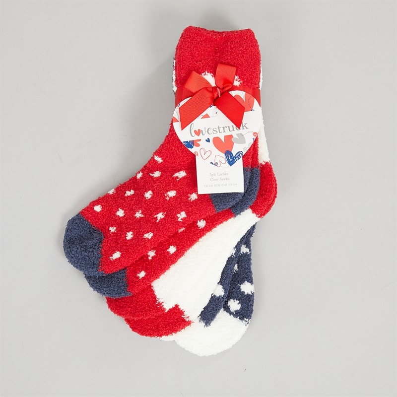 Womens Three Pack Cosy Socks Multi - Image 2