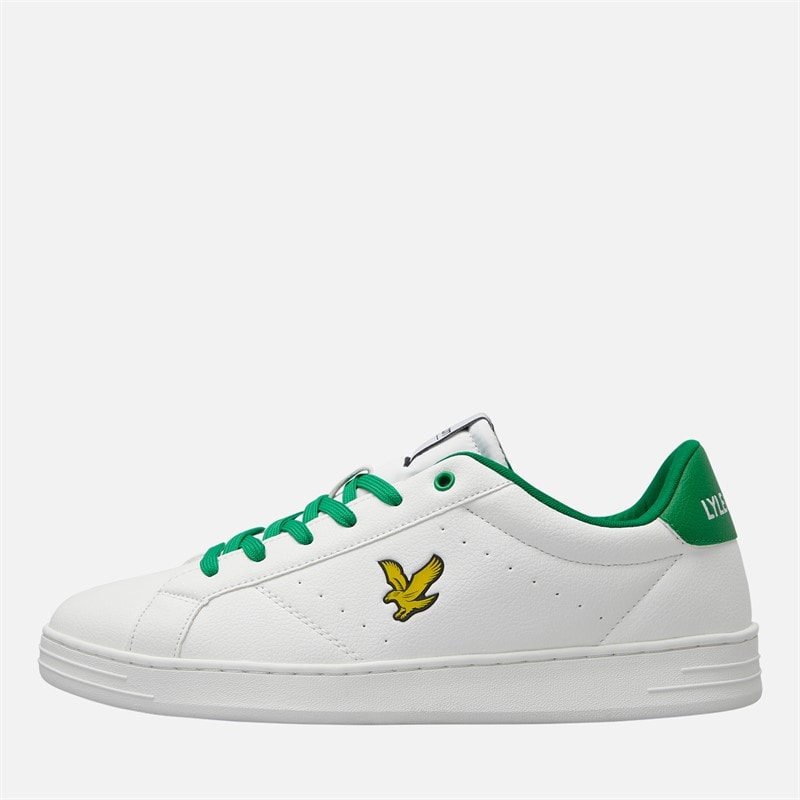 Mens Elgin Hole Trainers White Green - Image 1