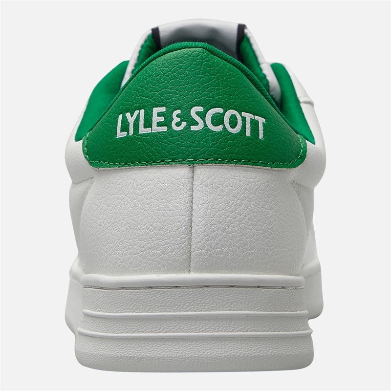 Mens Elgin Hole Trainers White Green - Image 3