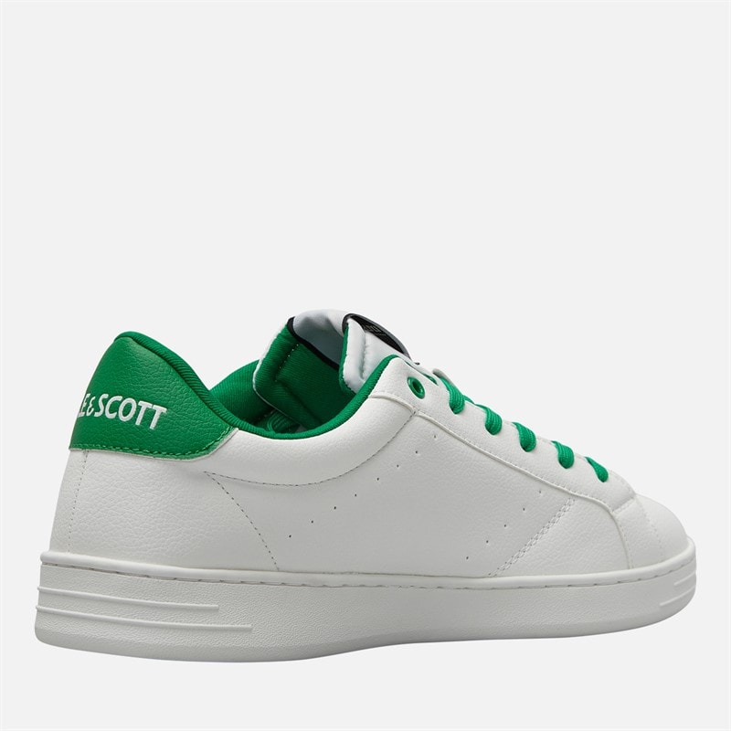 Mens Elgin Hole Trainers White Green - Image 5