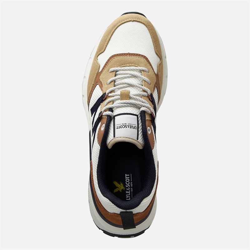 Mens Lennox Trainers White Beige - Image 4