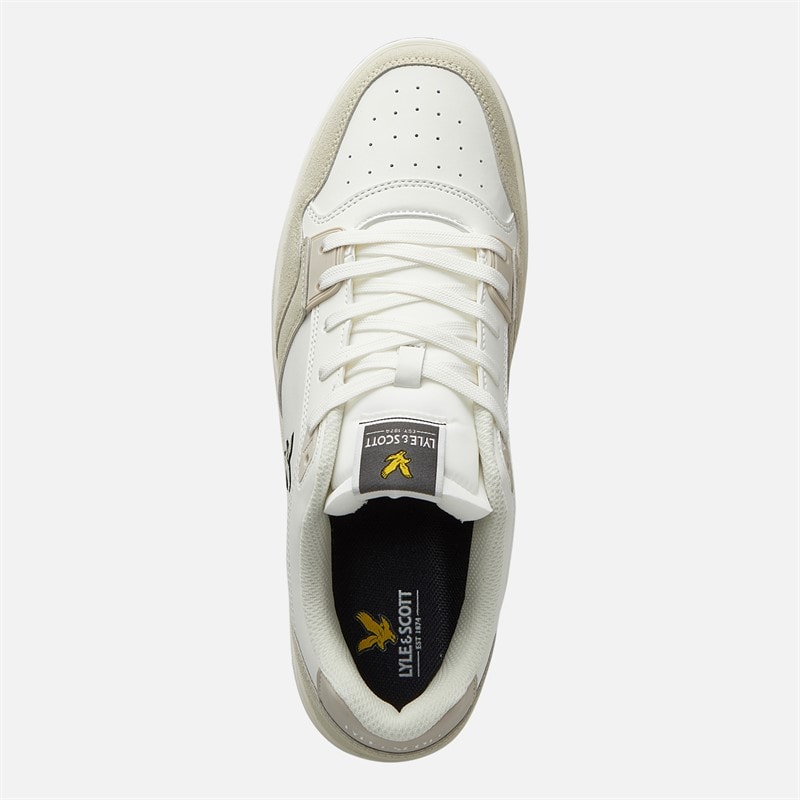 Mens Callum Trainers White Beige - Image 4