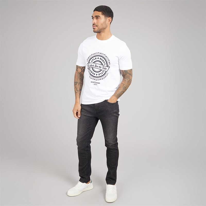 Mens Graphic T-Shirt 626 White - Image 3