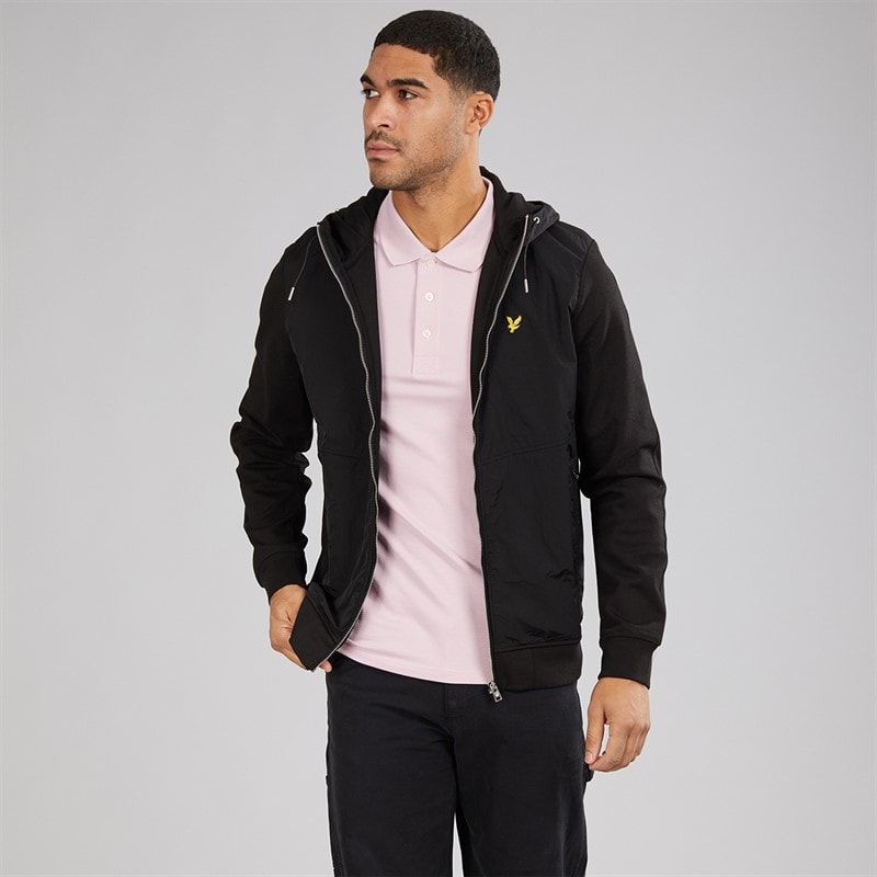 Mens Half Raglan Hybrid Hoodie Z865 Jet Black - Image 4
