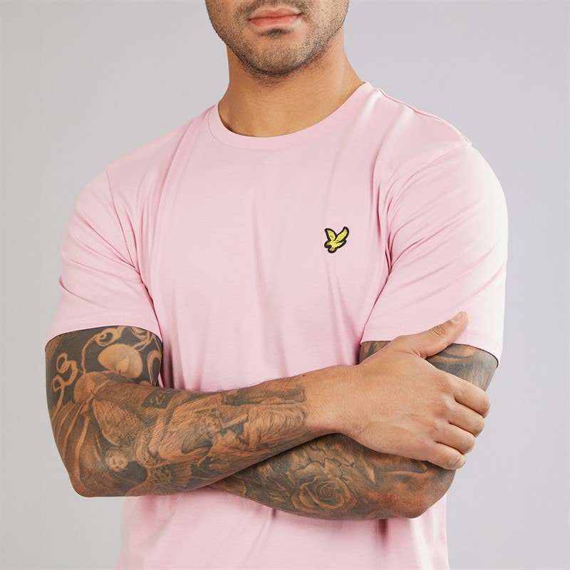 Mens Plain T-Shirt Pink Light - Image 3
