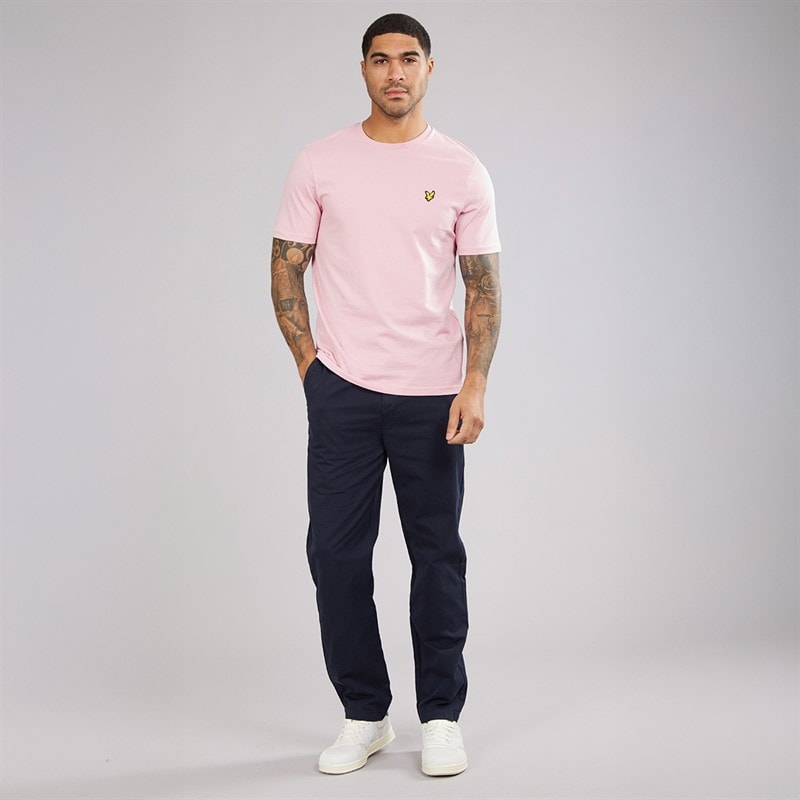 Mens Plain T-Shirt Pink Light - Image 4