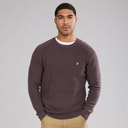 Mens Engineered Rib Crew Neck Jumper Espresso