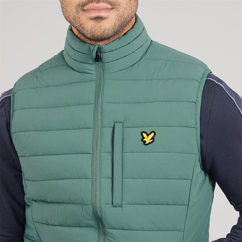 Mens Stretch Lightweight Quilted Gilet Silver Pine - Image 3