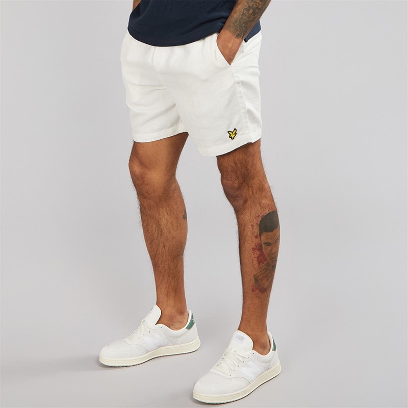 Lyle And Scott Vintage Mens Linen Deck Shorts Natural