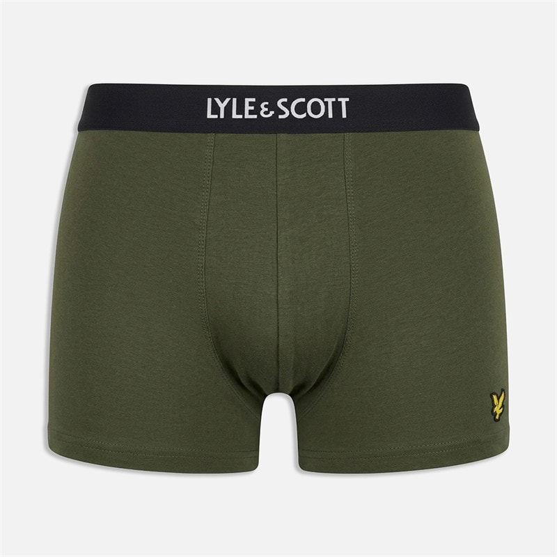 Mens Devon Three Pack Boxer Trunks Black/Climbing Ivy/Bright White - Image 3