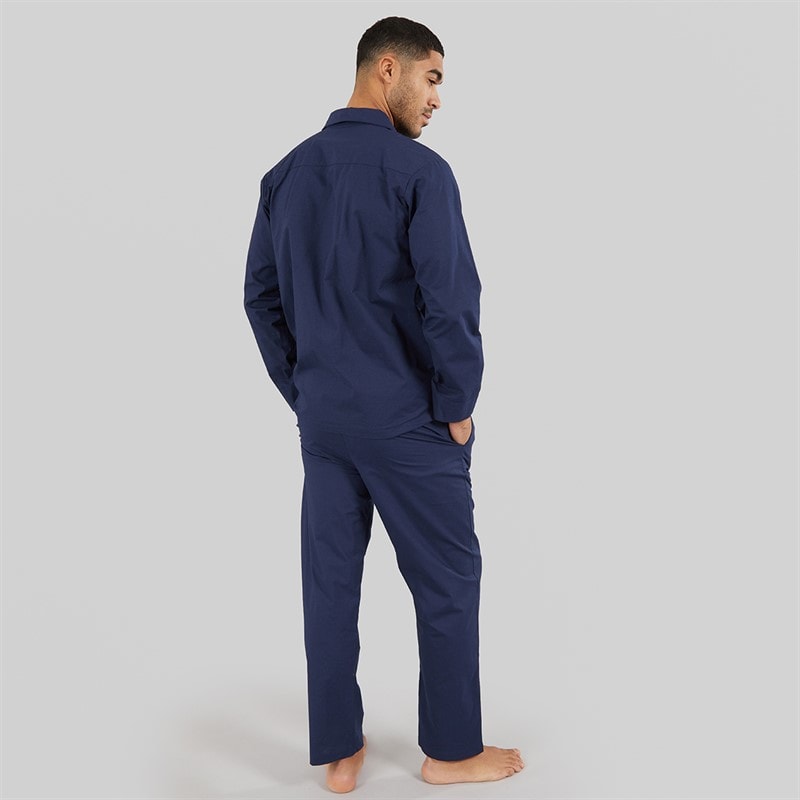 Mens Gilmore Woven Poplin Pyjama Set Peacoat - Image 2