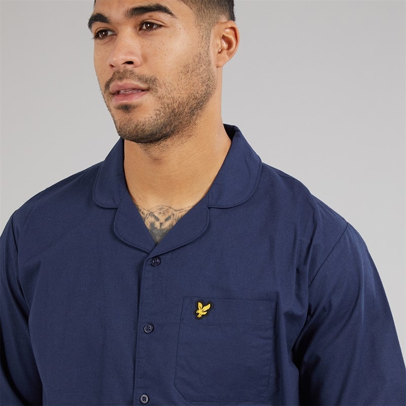 Mens Gilmore Woven Poplin Pyjama Set Peacoat - Image 3