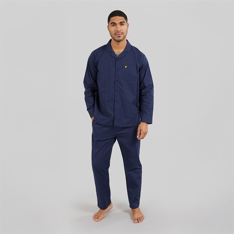 Mens Gilmore Woven Poplin Pyjama Set Peacoat - Image 4