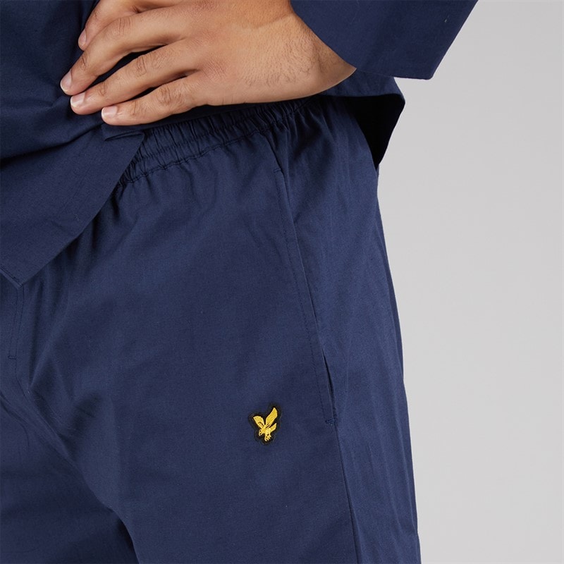 Mens Gilmore Woven Poplin Pyjama Set Peacoat - Image 5