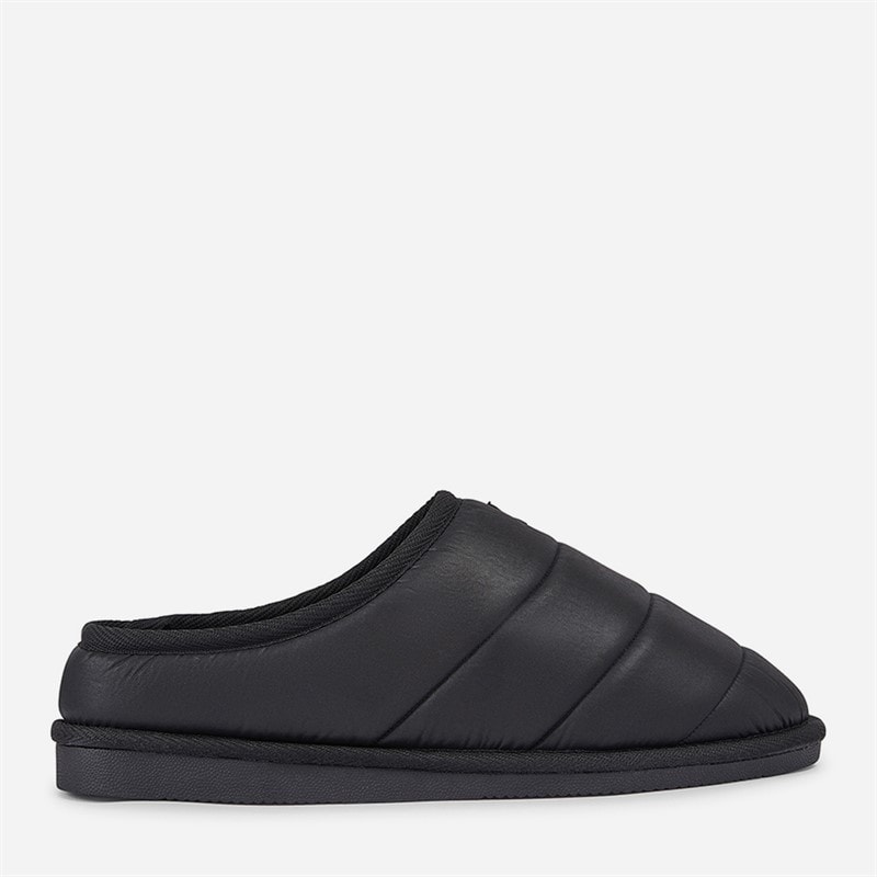 Mens Rami Padded Indoor Slippers Black - Image 2