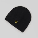 Mens Knitted Ribbed Beanie Jet Black