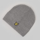 Mens Knitted Ribbed Beanie Mid Grey Marl