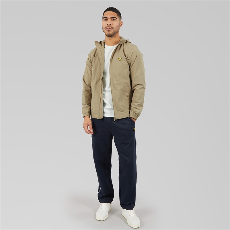 Lyle And Scott Vintage Mens Zip Through Hooded Jacket Sage Uniform - Image 4