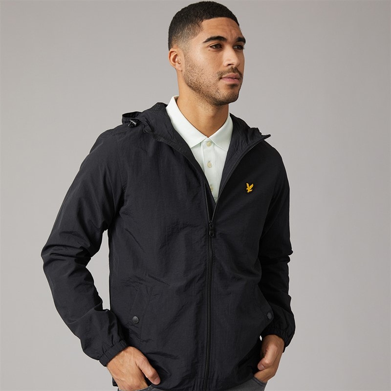 Lyle And Scott Vintage Mens Zip Through Hooded Jacket True Black - Image 1