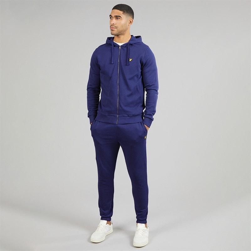 Mens Zip Through Hoodie Deep Indigo - Image 4