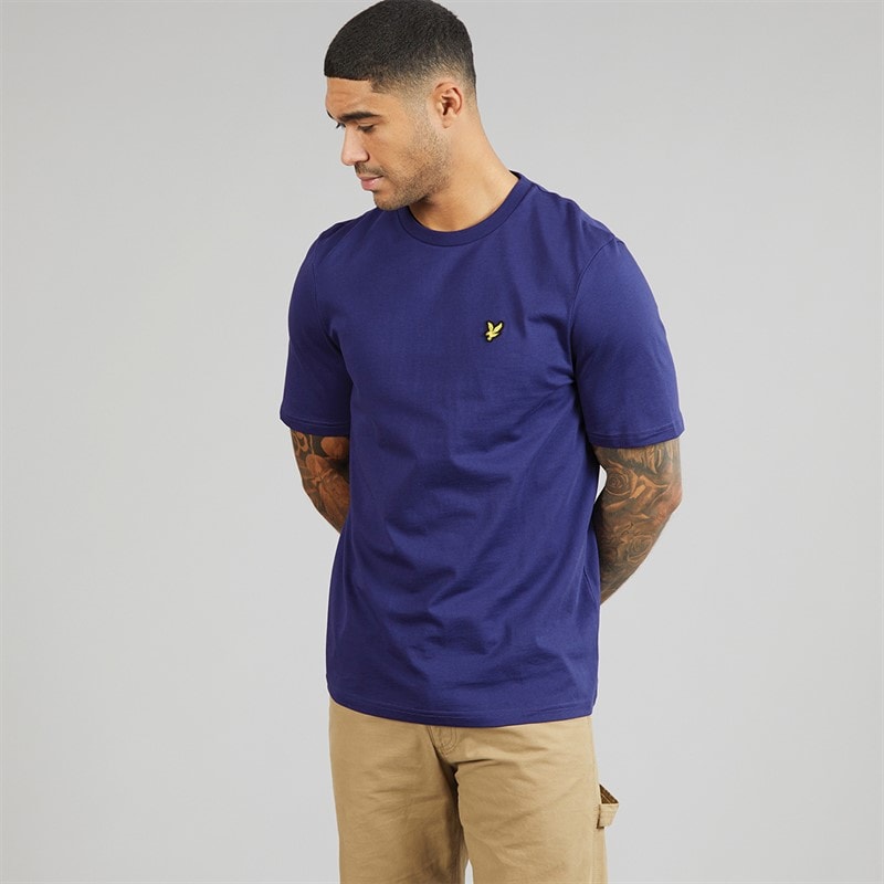 Mens Midweight Cotton T-Shirt Deep Indigo - Image 3
