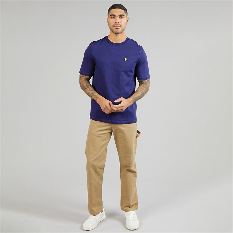 Mens Midweight Cotton T-Shirt Deep Indigo - Image 4
